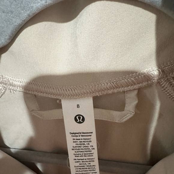 Lululemon Tracksuit Size 8 Mojave Tan Glyde jacket and tear away track pants - Picture 6 of 6